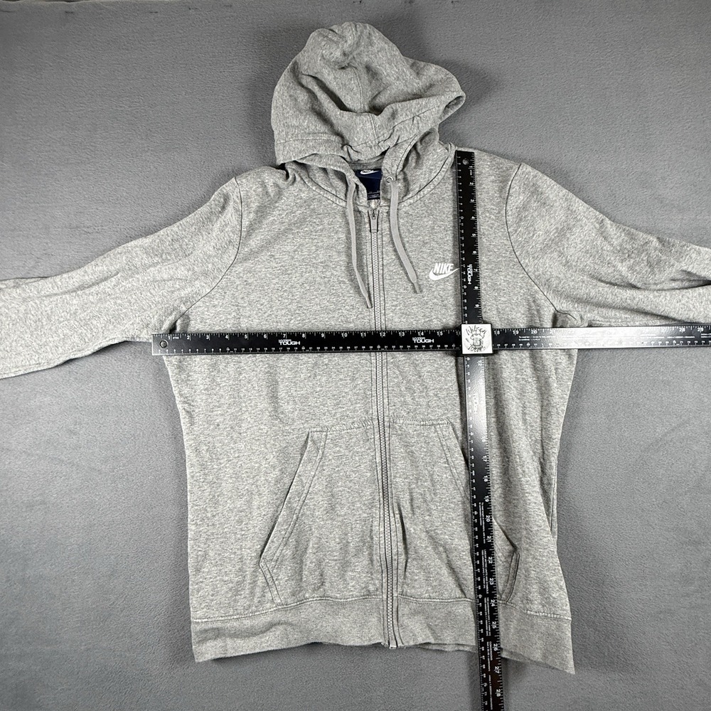 Nike Sweater Mens Size XL Gray Swoosh Full Zip Up Hoodie Sweatshirt - Picture 2 of 5